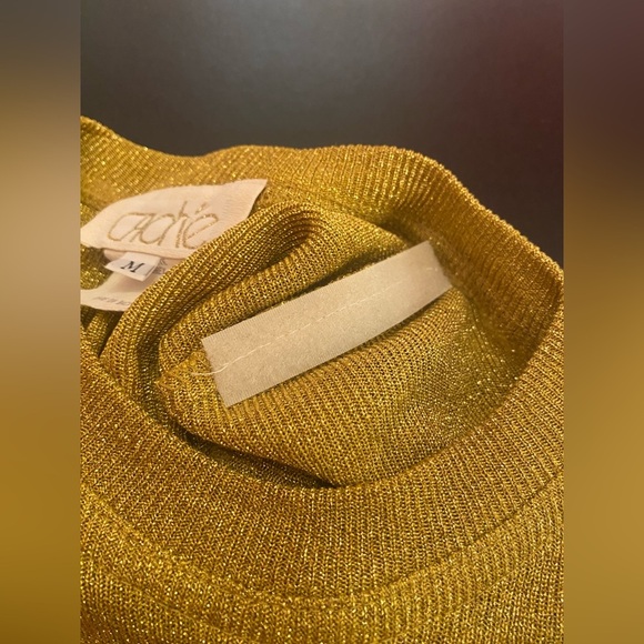 Vintage Cache Woman’s Gold Metallic Pullover Top Blouse Size Medium - Picture 8 of 8